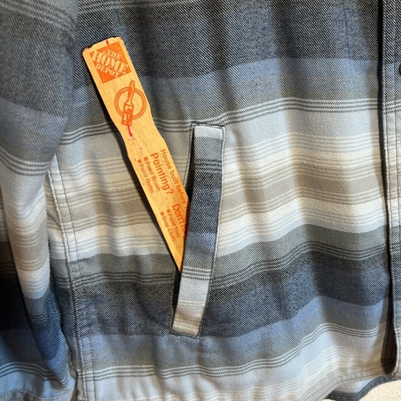 Simms Blue and Gray Hooded Stripped Shacket Size Large - Picture 6 of 16